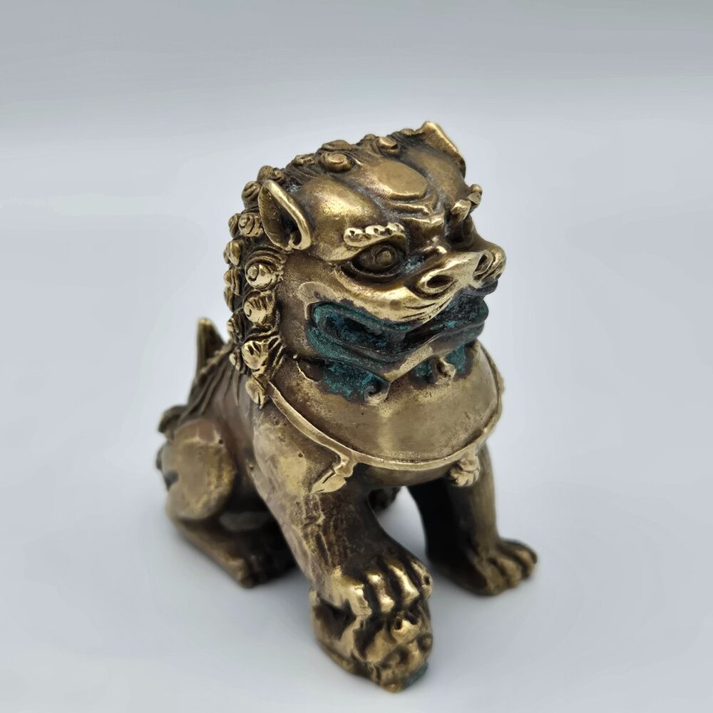 Vintage Solid‎ Brass Mini Foo Dog